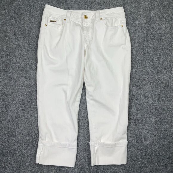 Michael Kors Denim - Michael Kors Jeans Womens Size 6 White  Capri Roll Cuff Preppy Coastal